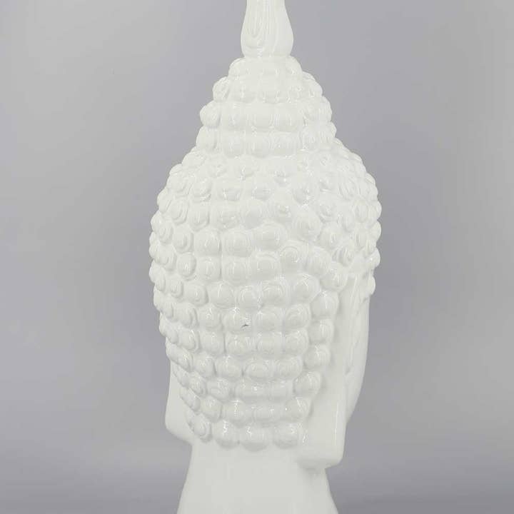 Buddha Groove – Engroshandel Pyntefigur – Elegant keramisk Buddha hovedstatue, 20 tommer3