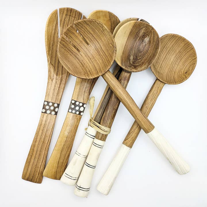Salad Spoon Set (2) from Kenya for wholesale by RIAD Argan Oil