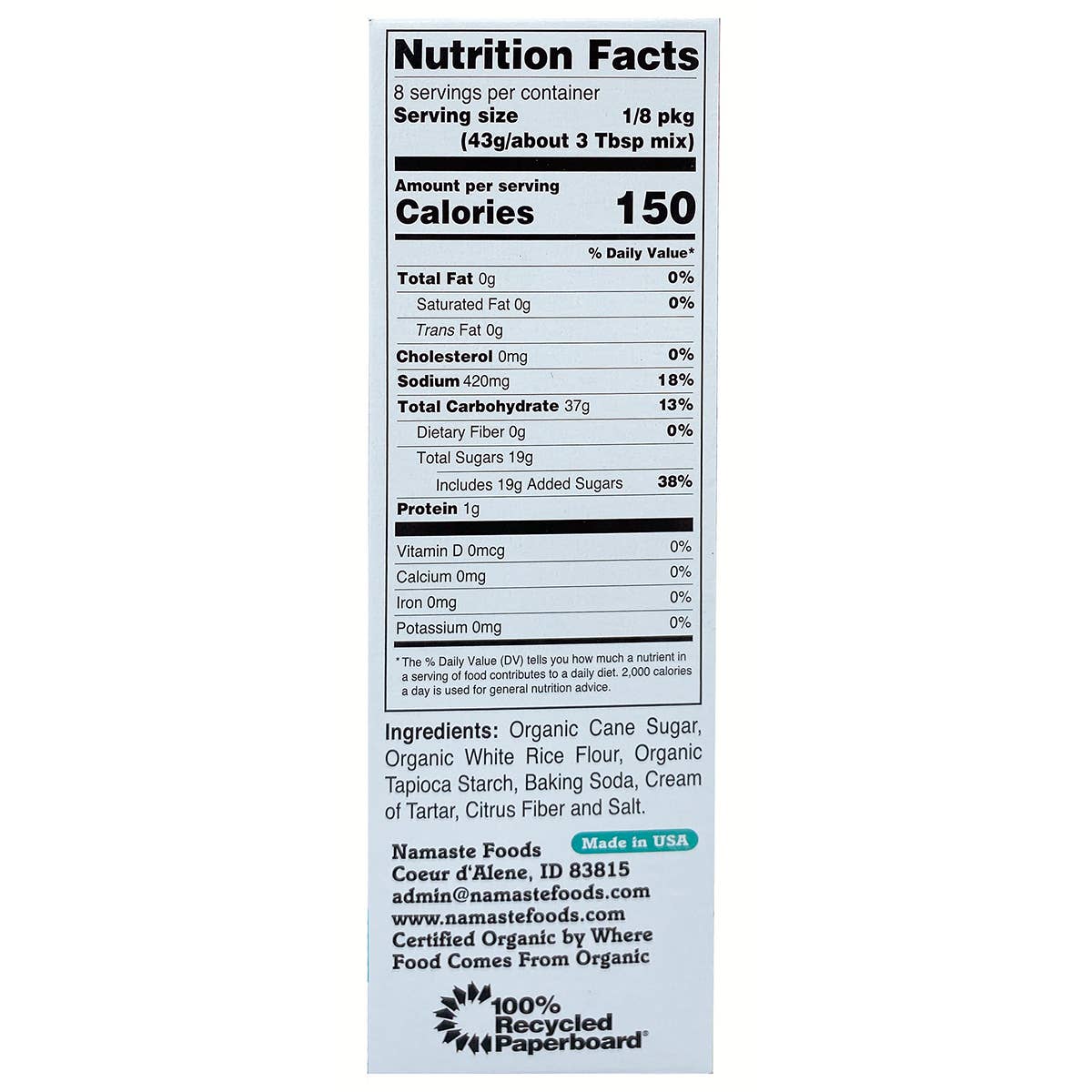 Namaste Foods - Vendita all'ingrosso Preparati per torte - Preparato biologico senza glutine per torta gialla4