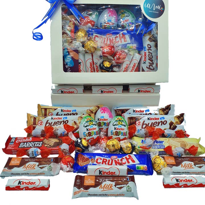 IAMI - Vendita all'ingrosso Confezioni di cioccolatini - Confezione regalo kinder, Lindt e Nestlé con oltre 25 cioccolatini3