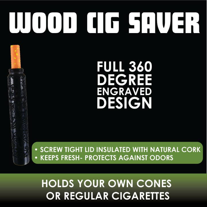 Novelty Closeout - Wholesale Humidor/Cigar Accessory - Smokezilla Wood Carved Cigarette Saver Assortment- 12/Pack