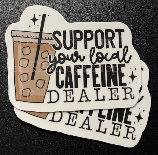 Lem&Lollipops Supply Co. LLC - Vente Autocollant - Soutenez votre revendeur de caféine local - Coffee Sticker1