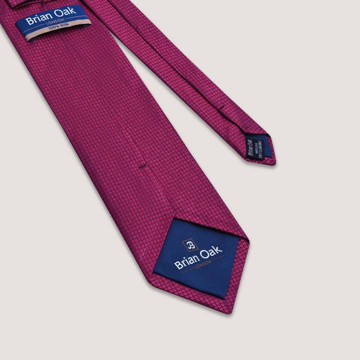 Shiny Red Checkered Silk Tie for wholesale on Faire2