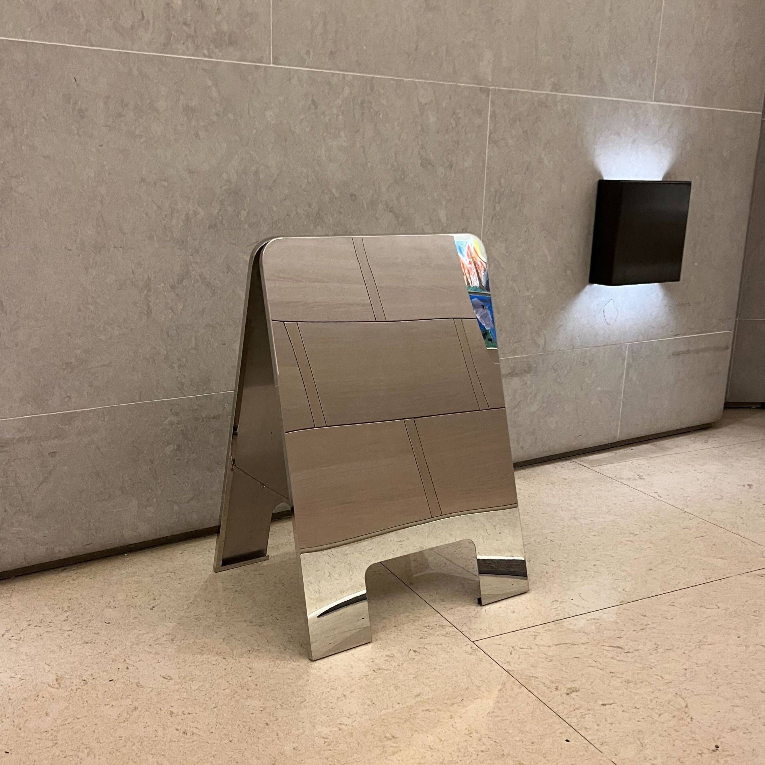 Signs and Mirrors - Wholesale Bord/bordje - #004 - Ronde Sandwichbord A-Frame van Roestvrij Staal3