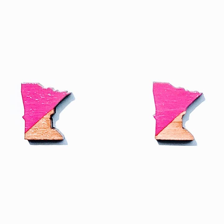 Clous d'État MN Rose Vif | Clou en Bois du Minnesota | ALLEZ ROSE pour la vente par Spoon & Theory Handmade