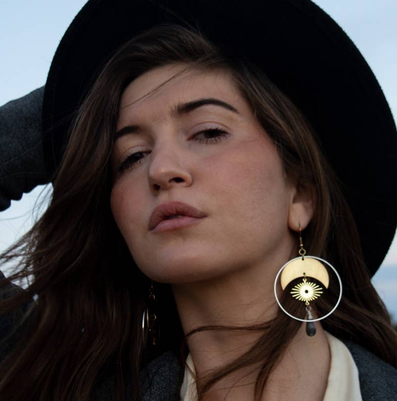 Verdilune - Wholesale Dangle Earrings - Supernova - Mixed Metal & Gemstone Statement Earrings5