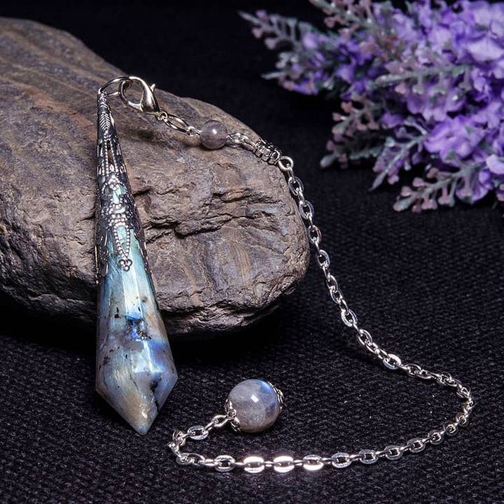 GemMeet - Wholesale Spiritual Stone/Crystal - Grey Moonstone Protection Pendulum