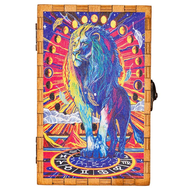 Benjamin International - Wholesale Tarot cards - CELESTIAL LION WOODEN TAROT CARD BOX