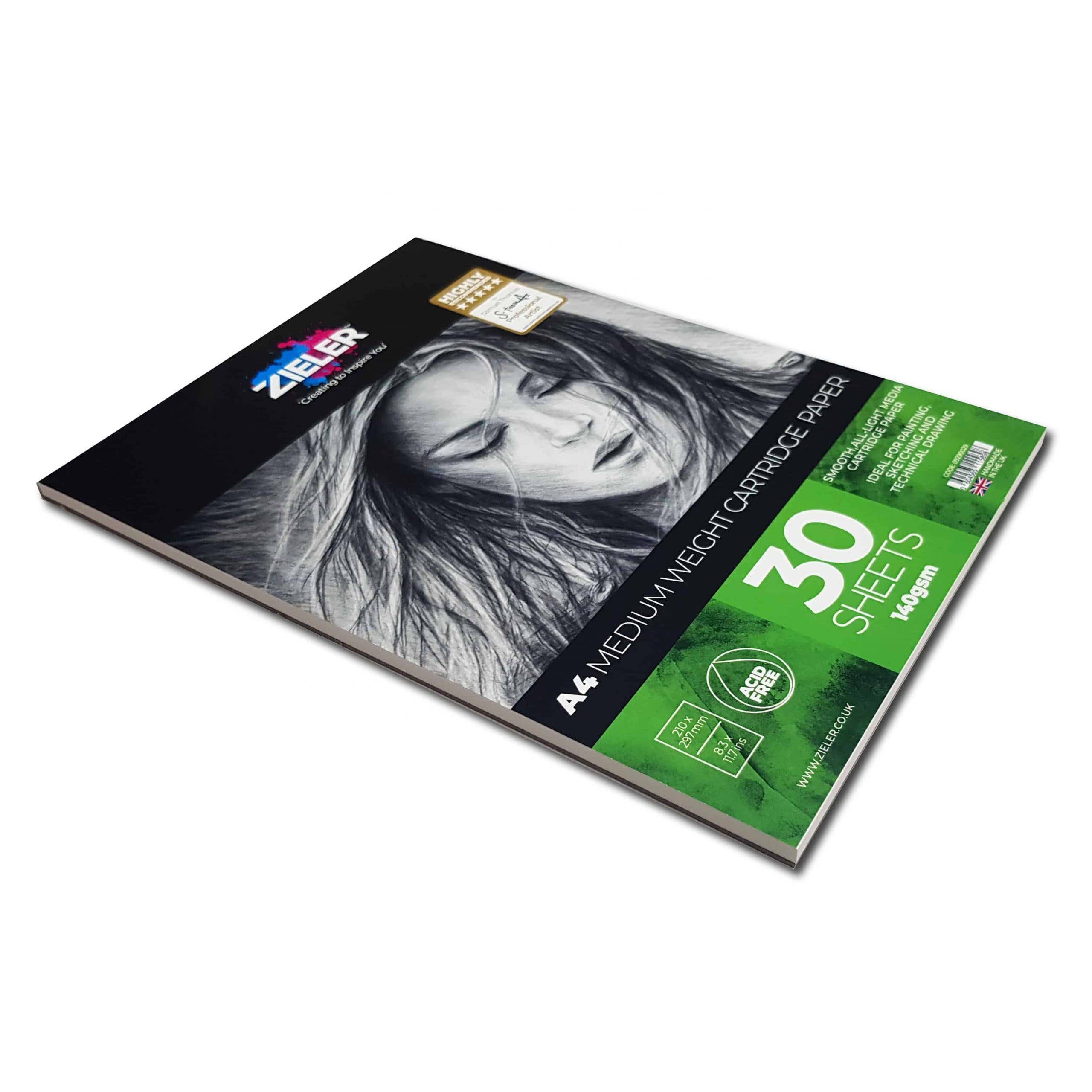Zieler - Wholesale Sketchbook/Sketchpad - A4 Medium Weight Cartridge Paper Pad - 140gsm, 30 sheets1
