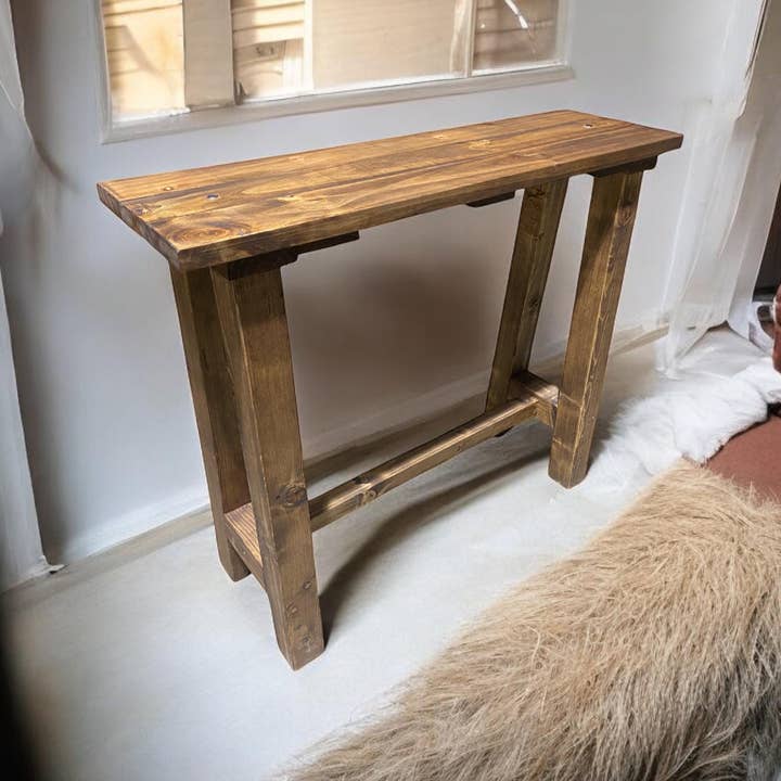 Raw Wood – Mesa consola por atacado – Aparador artesanal Zao de madeira maciça para hall1