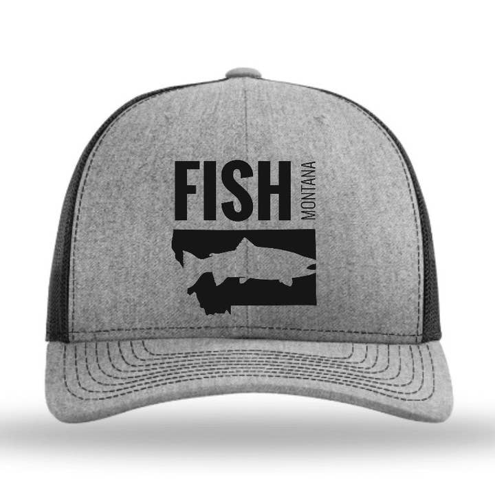 FISH MONTANA - SNAPBACK HAT - HEATHER GRAY/BLACK for wholesale by Hunt Montana
