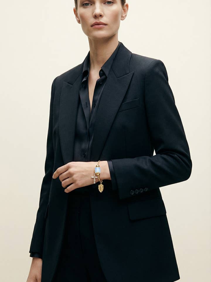 Pulsera de Protección con Piedra de Luna, Cruz y Medalla Católica for wholesale by PHOEBE´S