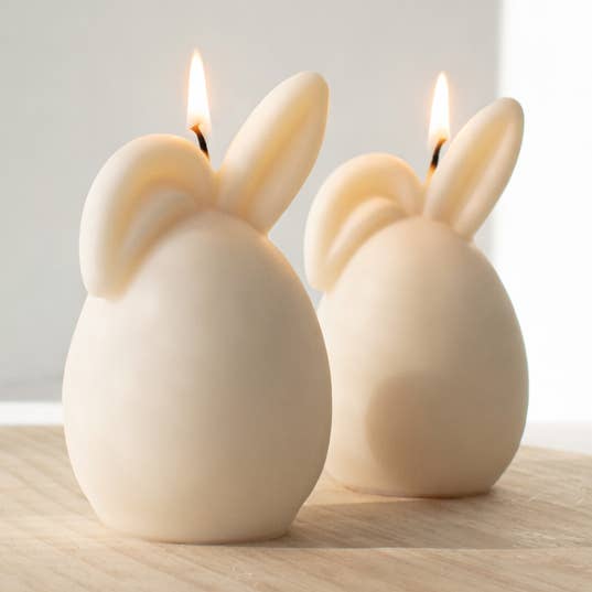 Easter Egg with Bunny Ears Candle, Cute Easter Home Decor for wholesale by Glowing Harmony Candle Co