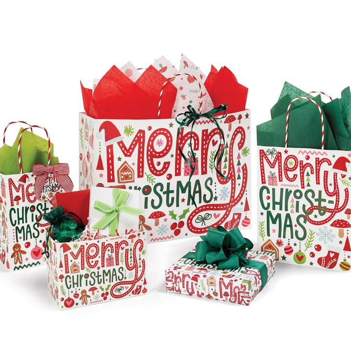 Nashville Wraps - Wholesale Gift Bag - Whimsical Christmas Paper Gift Bags
