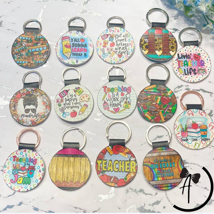 Teacher Appreciation Keychains for wholesale by A Squared Bowtique