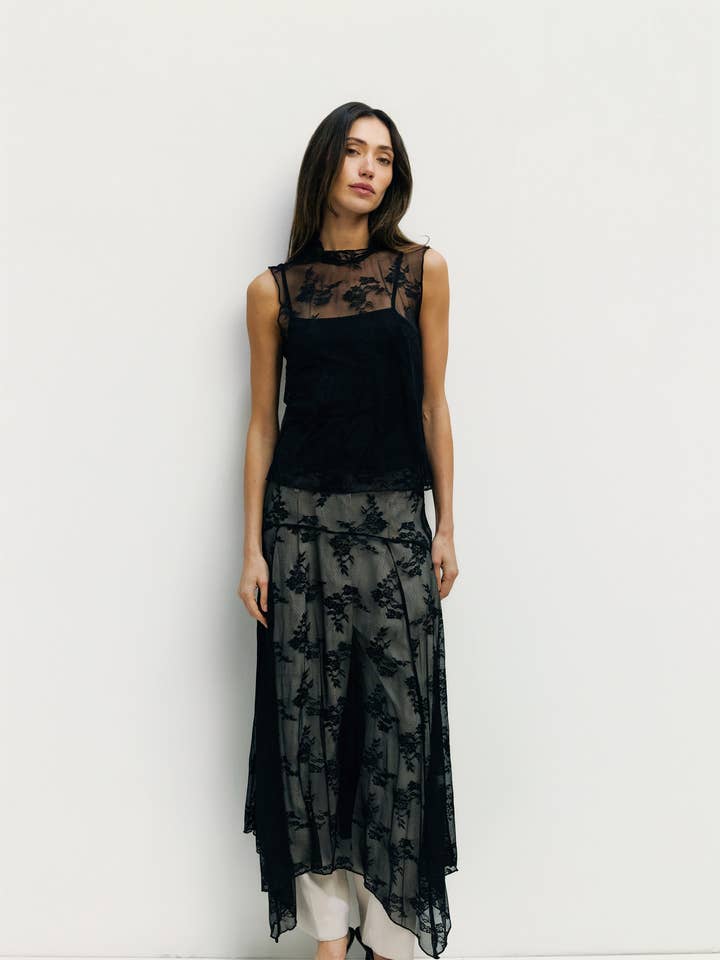 The Jennifer Skirt | Asymmetrical Lace Skirt for wholesale by All Row