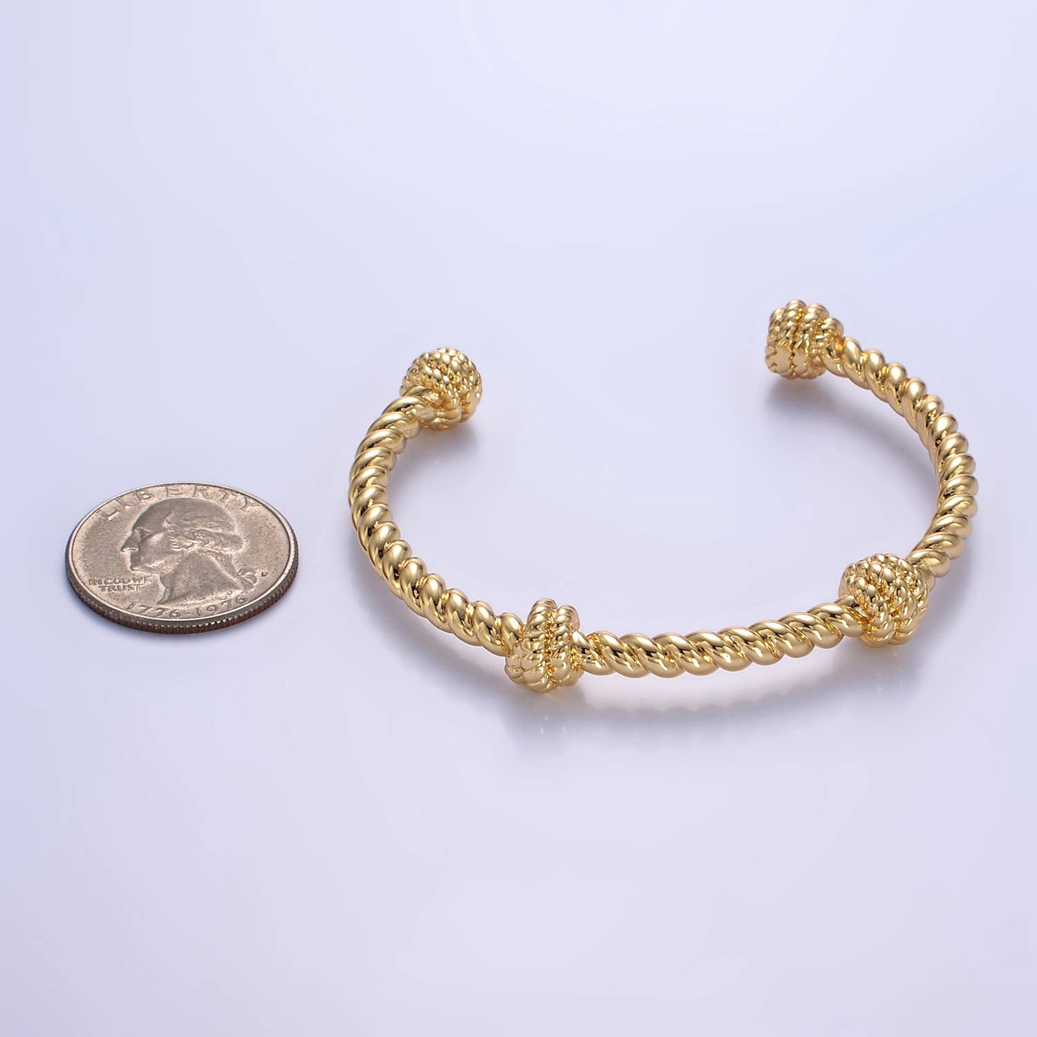 Aim Eternal - Vente Bracelet manchette - Manchette en corde nouée remplie d'or 24 carats | WA-25181