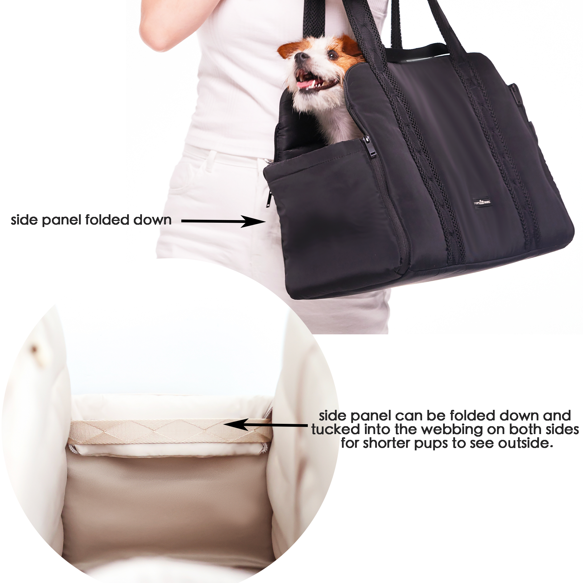 Pups & Bubs - Wholesale Pet Carrier - Dog - Everywhere Convertible Tote Bag | Dog Carrier | 2 Colors6