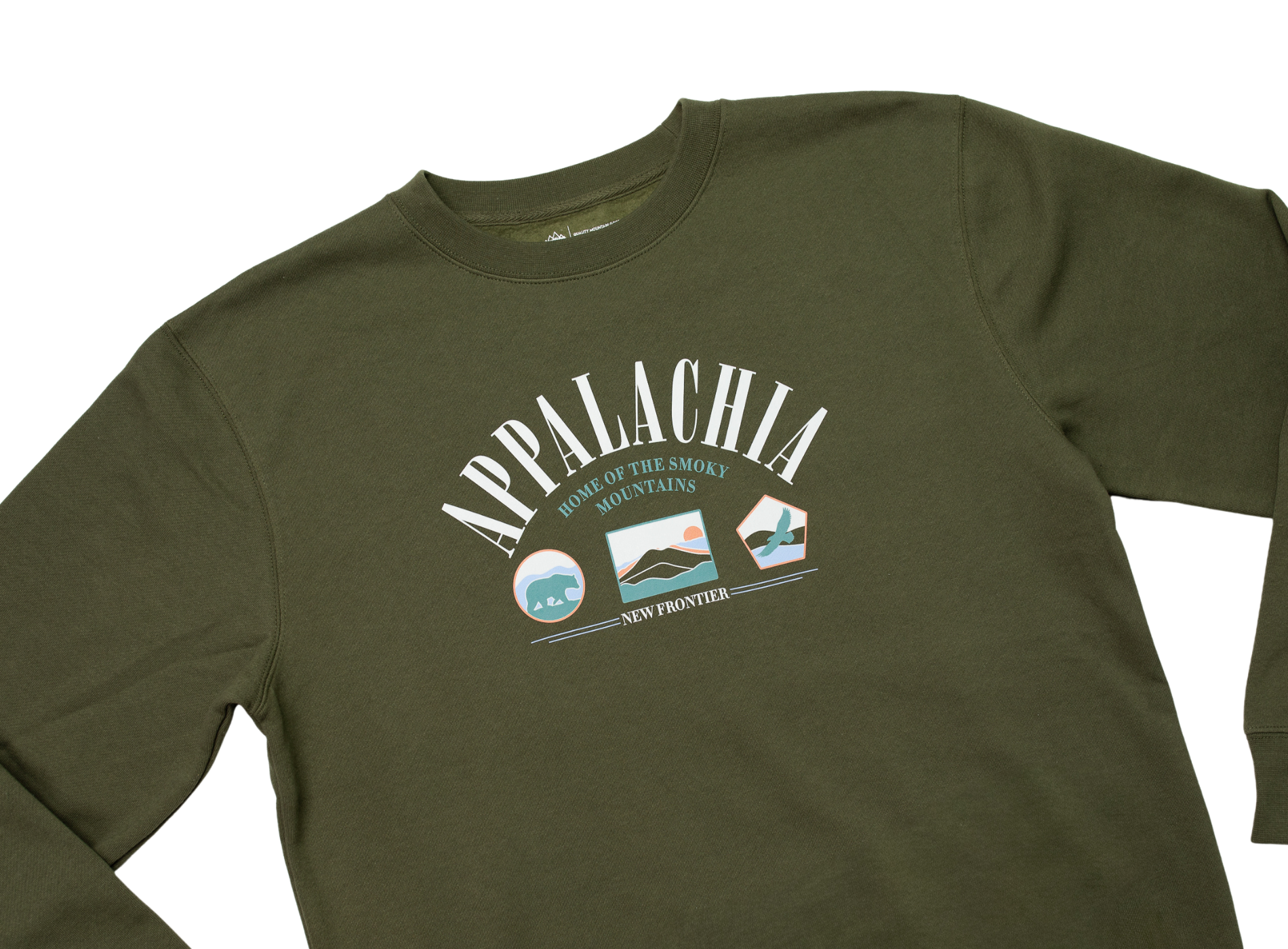 New Frontier - Wholesale Graphic Sweatshirt - Unisex - 90's Appalachia Crewneck (Deep Olive)2