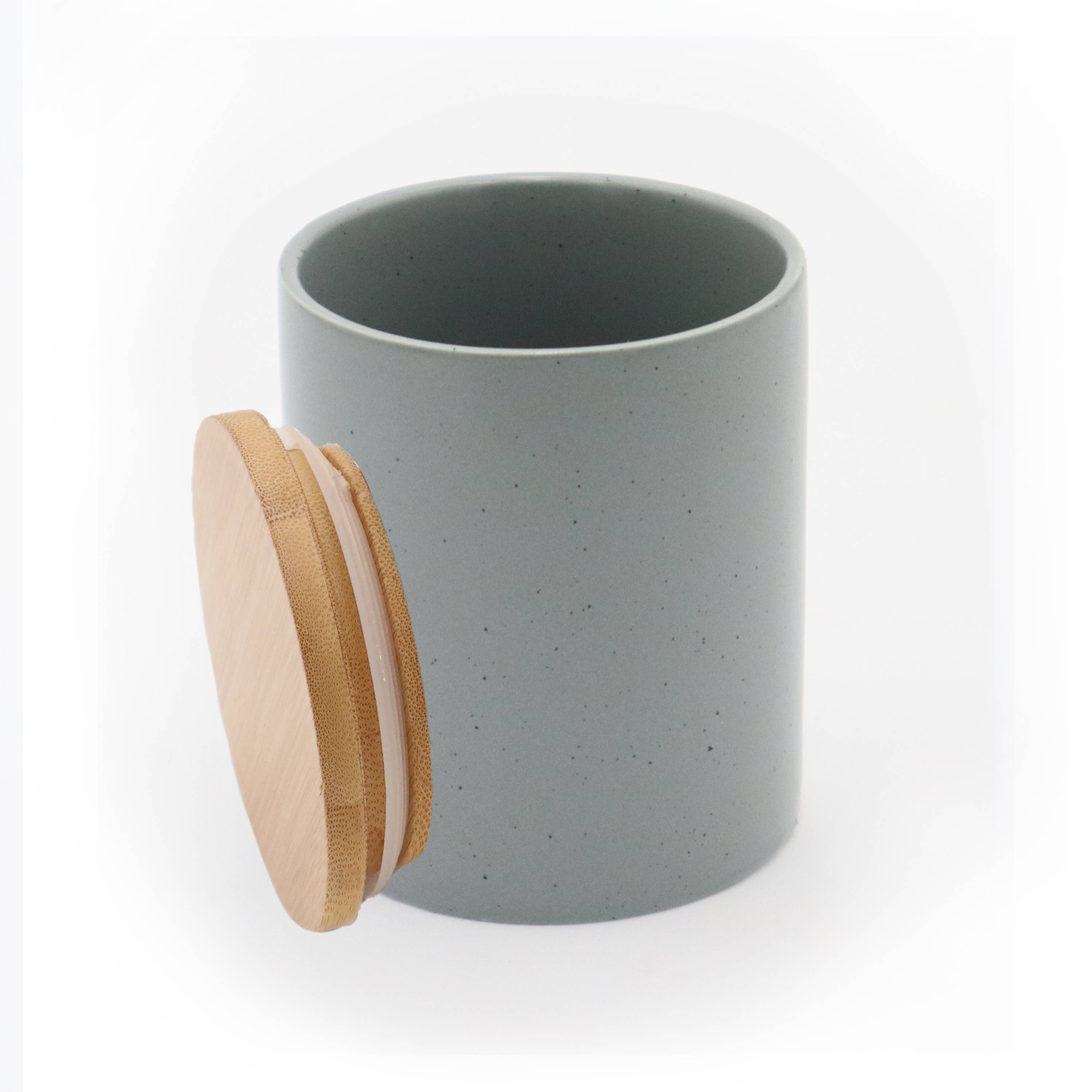 Candyl – Engroshandel Apotekerkrukke – Keramikkrukke med bambuslåg, 500 ml til stearinlys10