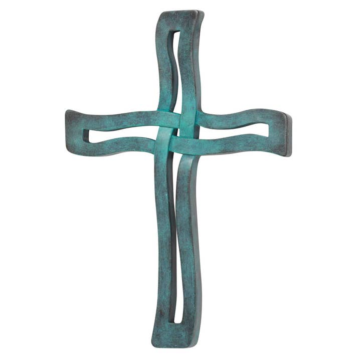 Cruz de pared de resina azul 12h para venta al por mayor de Magnolia