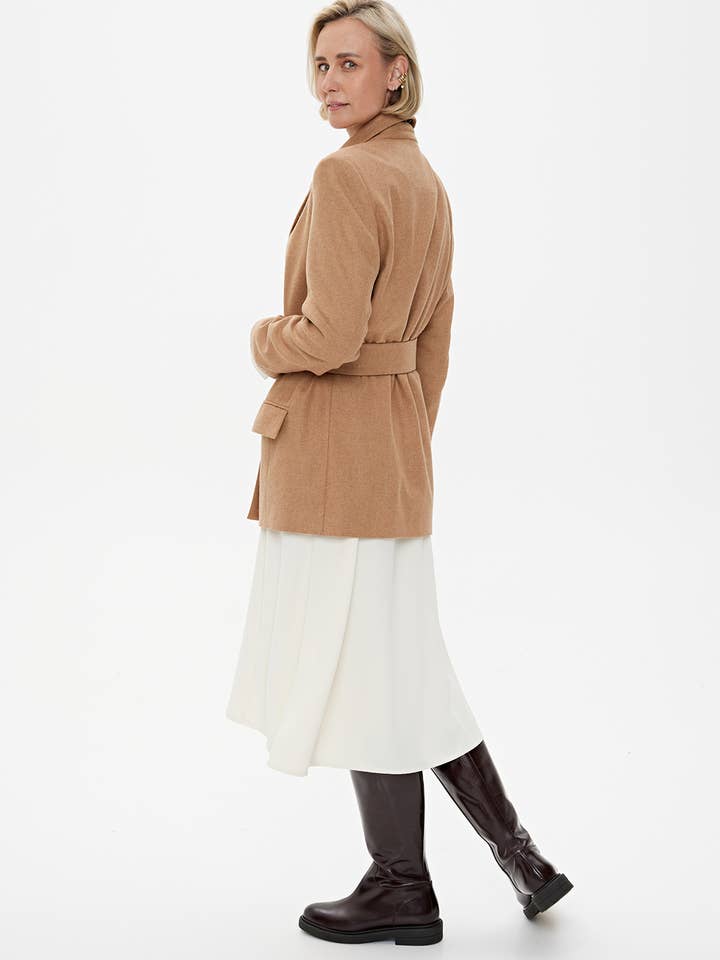 CAPSULE by AgnÄ— GilytÄ— - Wholesale Blazer - Women's - Blazer 'MILAN' | premium wool mix in caramel4