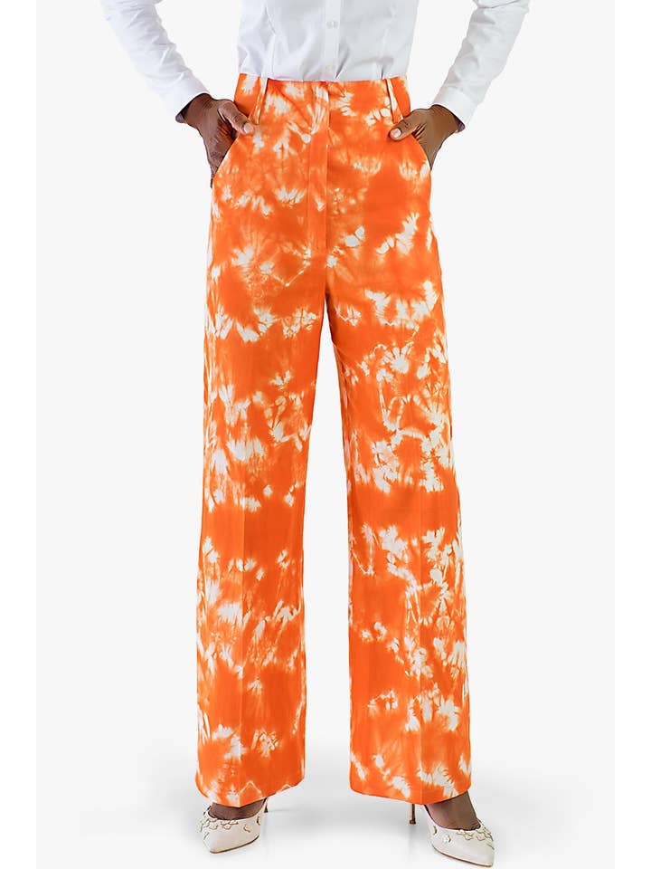 Kalyca – Calças - Mulher por atacado – Calça de gravata e tintura de algodão orgânico Ava1