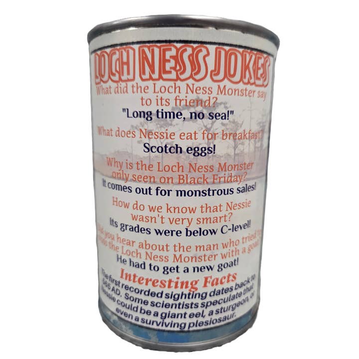 Canned Gifts - Wholesale Gag Gift/Novelty Gift - Canned Loch Ness Monster | Stuffed Plush | Funny Jokes