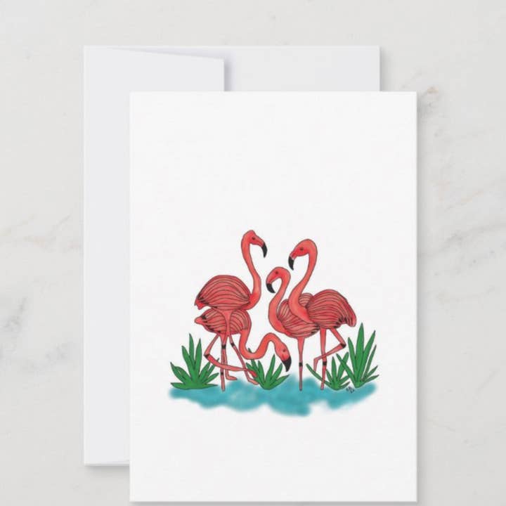 Dancing Flamingos Card Set for wholesale by Ethel B Designs