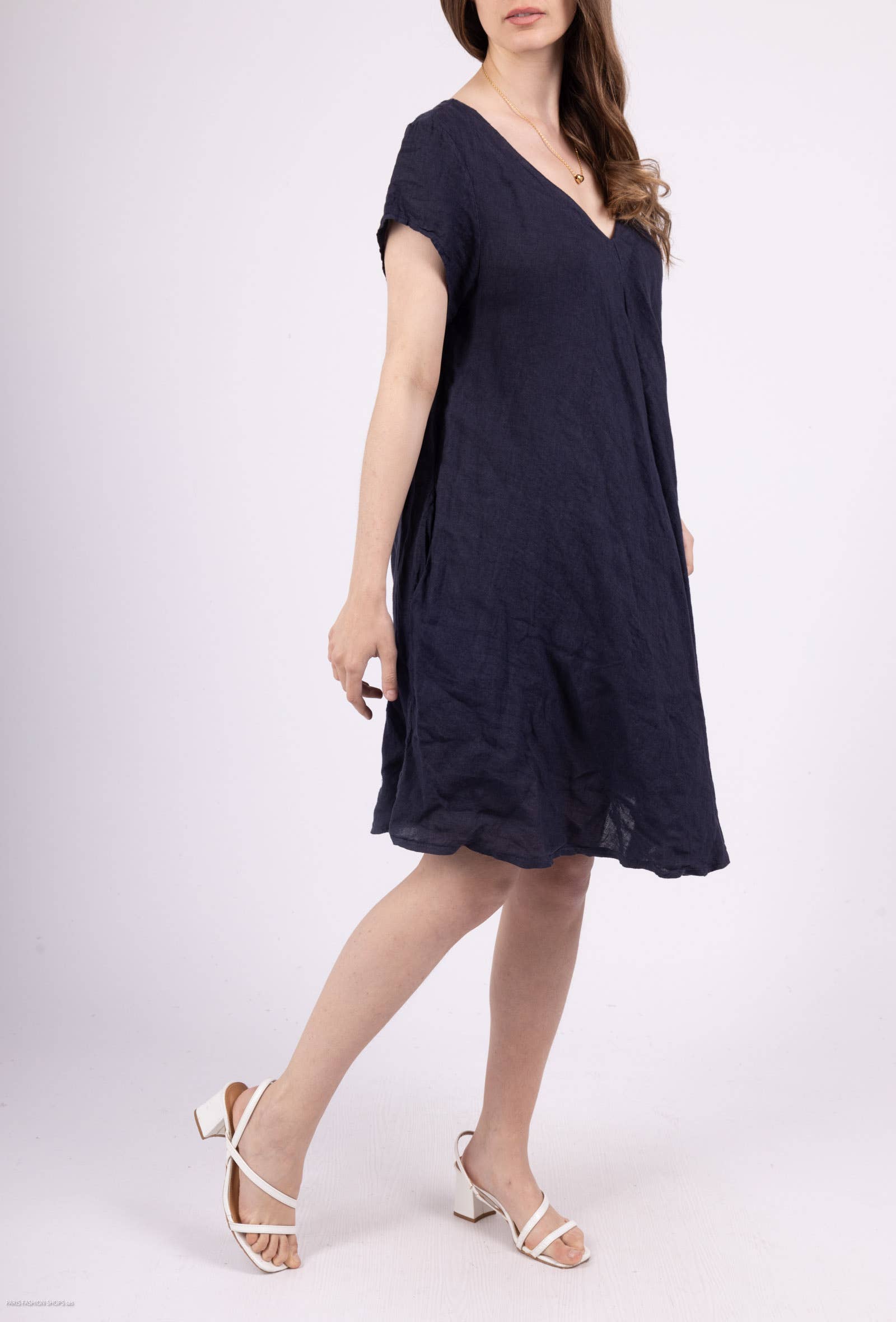 Shyloh - Wholesale Dress - Women's - Flowy linen dress with pockets 149527