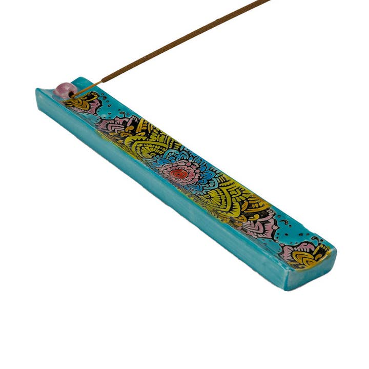 Urban Tokyo – wholesale Incense holder – Handpainted Ceramic Incense Holder 9 inch L Mandala (1/72)0