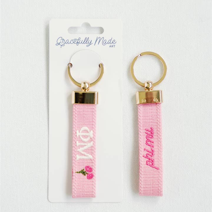 Gracefully Made Art – wholesale Nyckelringar - Dam – Phi Mu Broderad Nyckelring, Systerförening1