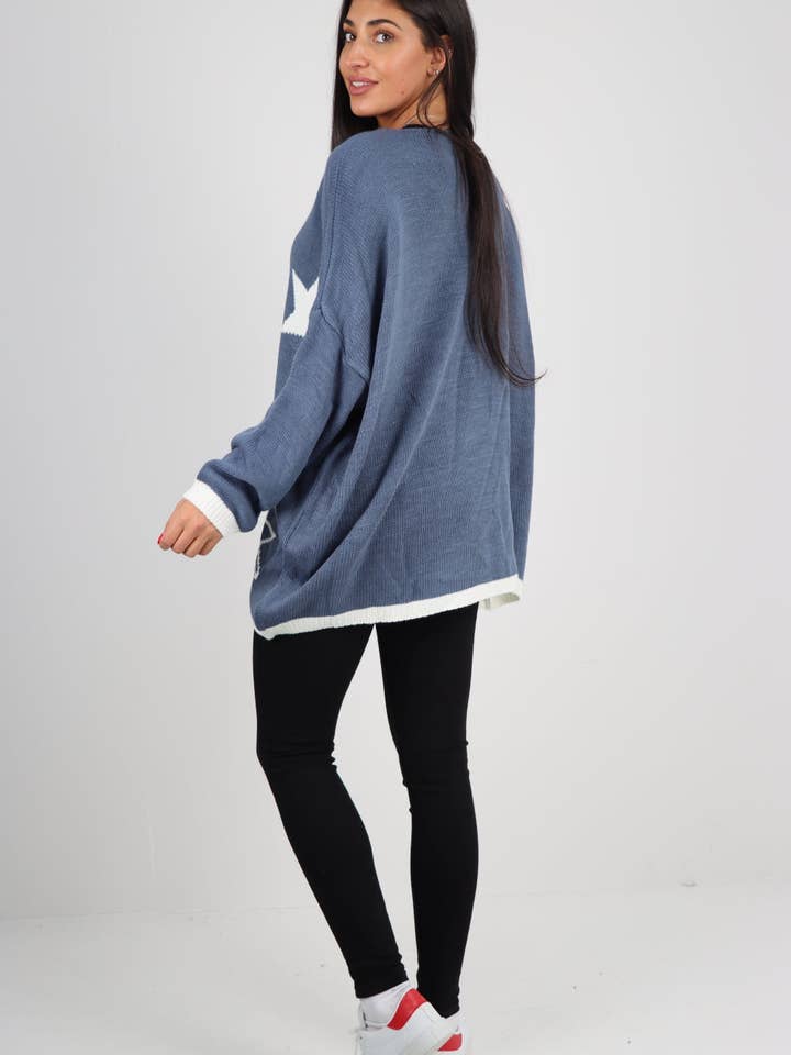 Miss Bold – wholesale Tunic sweater – Women’s – Italian Oversized Star Print Long Sleeve Jumper15