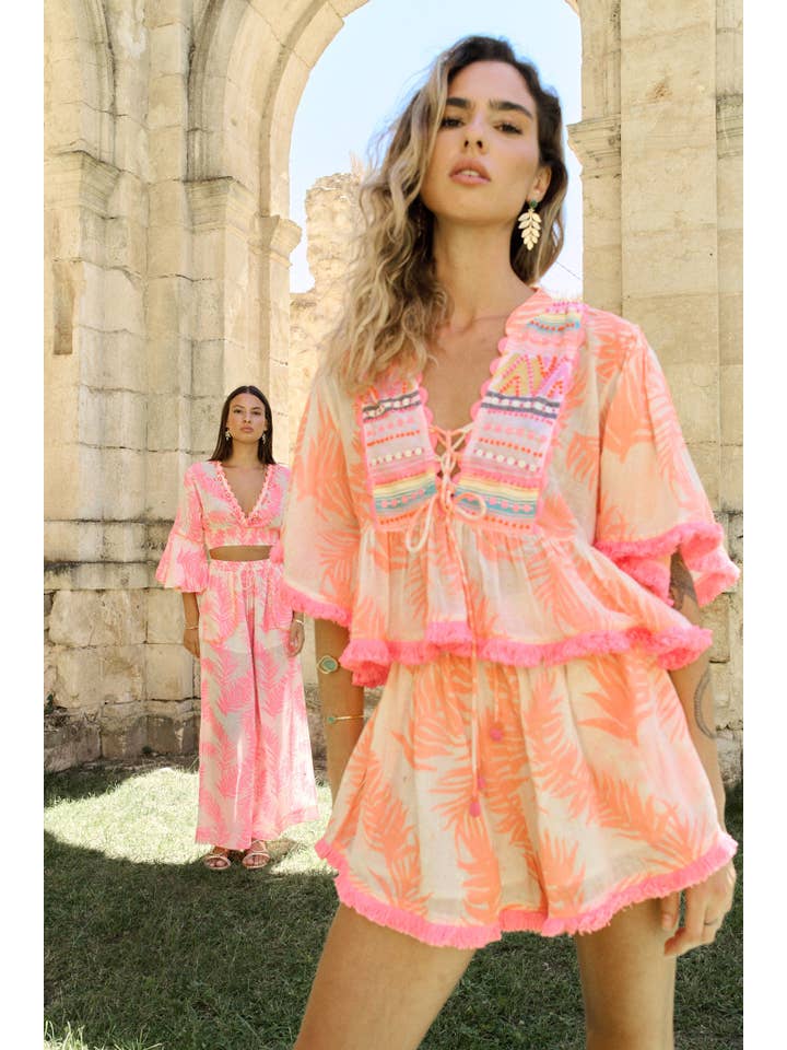 Piti Cuiti – wholesale Set med topp och shorts – Dam – NILO NEON ORANGE SET