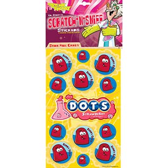 Autocollant Dots Straweberry Scratch-N Sniff pour la vente par JFL Enterprises