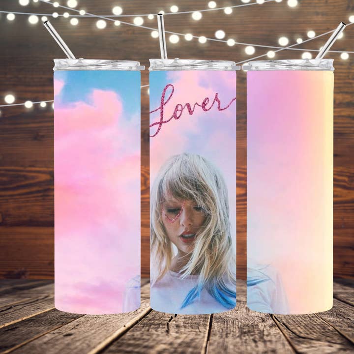 Dogwood Graphics & Design - Wholesale Insulated Mug/Tumbler - Lover Album Cover Taylor Swift 20oz Skinny Tumbler