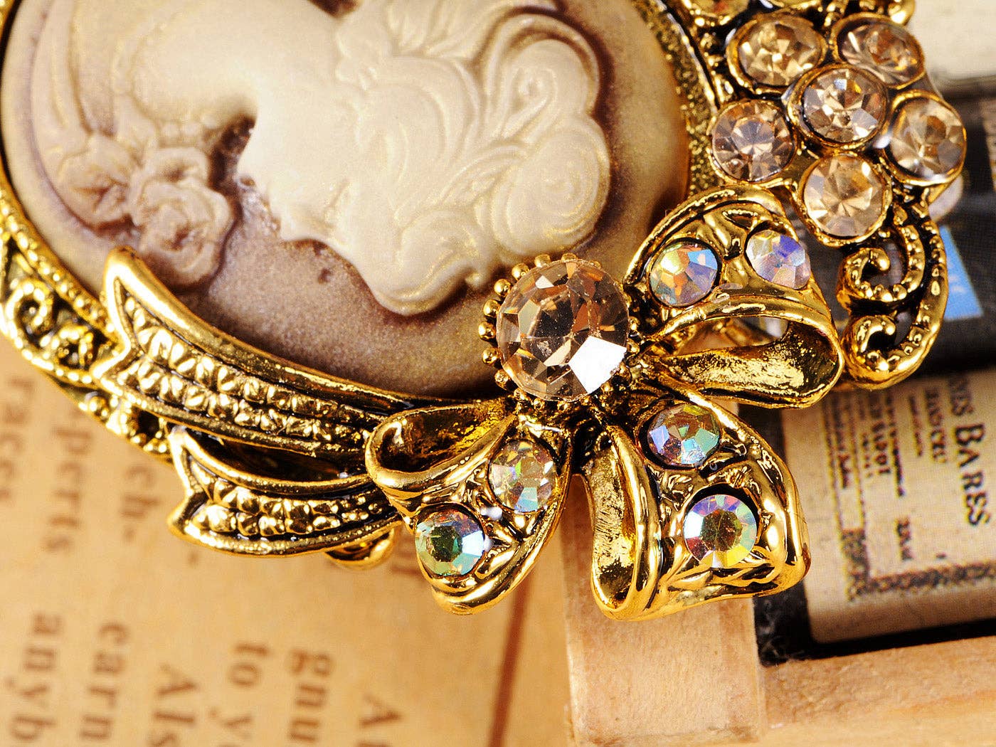 AK Brand - Wholesale Hair Pin - Gold Sculpted Lady Carved Intricate Single Hair Pin3