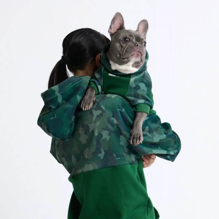 Spark Paws - Wholesale Pet Hoodie - Dog - Forest Camo Human Hoodie