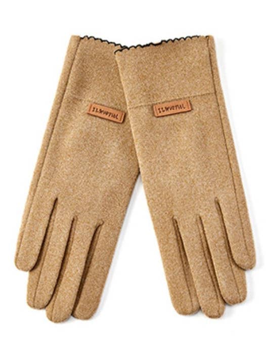 Solid Color Chamois Suede Windproof Gloves DPG2802 for wholesale by Dipped Shop