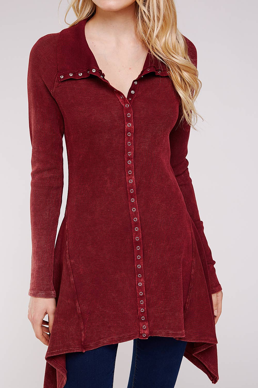 Urban X Apparel – Blusão - Mulher por atacado – Jaqueta térmica de botão lavado Urban X L/S com gola49