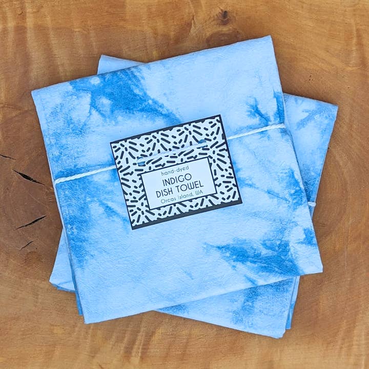 Marble Dish Towel - Indigo-Dyed Cotton Flour Sack Single for wholesale by Multiform