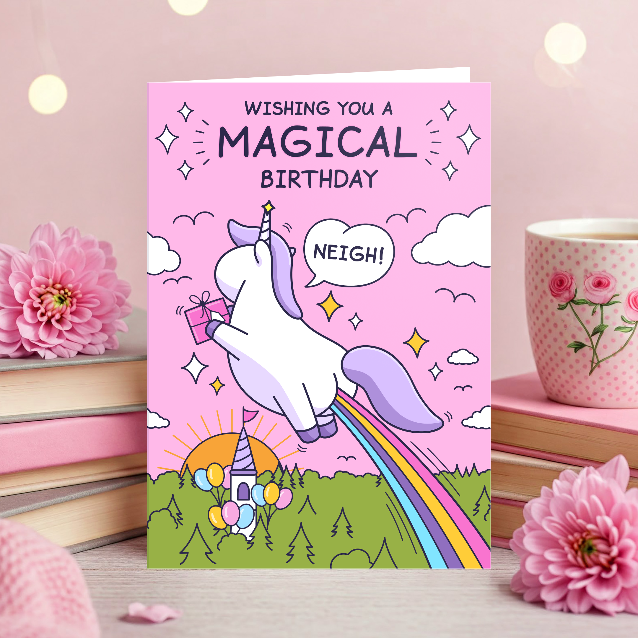 Cheeky Legends - Wholesale Birthday Card - Cute Birthday Card For Girl - Magic Unicorn Rainbow2