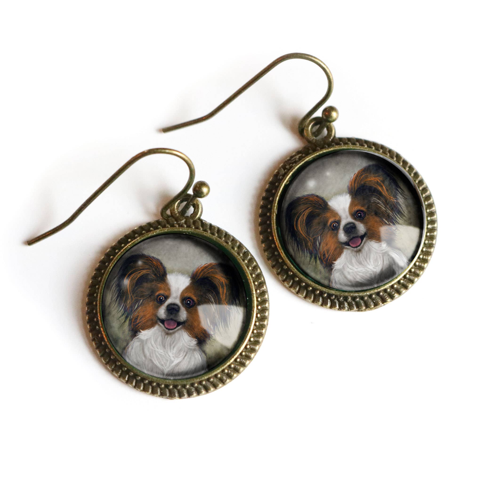 The Divine Iguana - Wholesale Dangle Earrings - Best Friends Papillon Dog Earrings 0