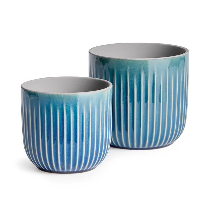 Alba Pots Blue, Set Of 2, Blue for wholesale by Napa Home & Garden