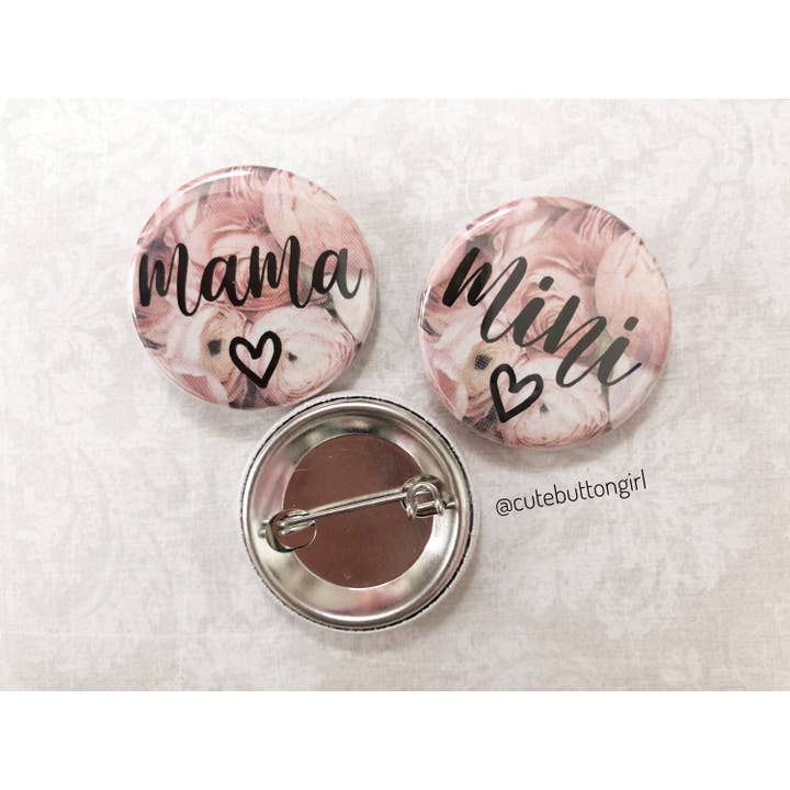 1,25 pollici e 2,25 pollici Mama e Mini per la vendita all'ingrosso da parte di Cute as a Button Girl