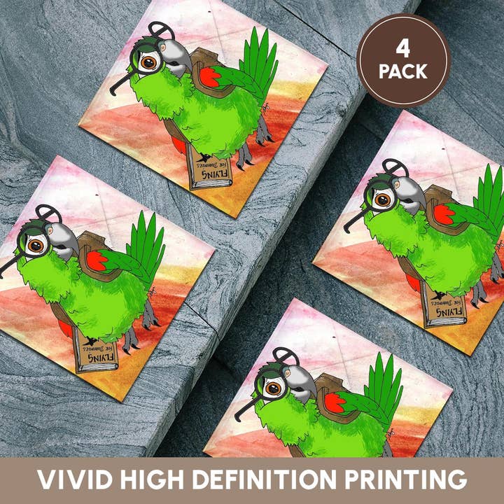 3dRose - Wholesale Coasters - 3dRose, Hahns Macaw with glasses, Coaster5