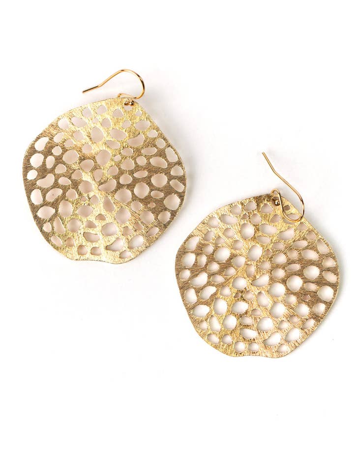 Brincos Brushed Gold Statement por atacado de Anne Vaughan Designs Jewelry