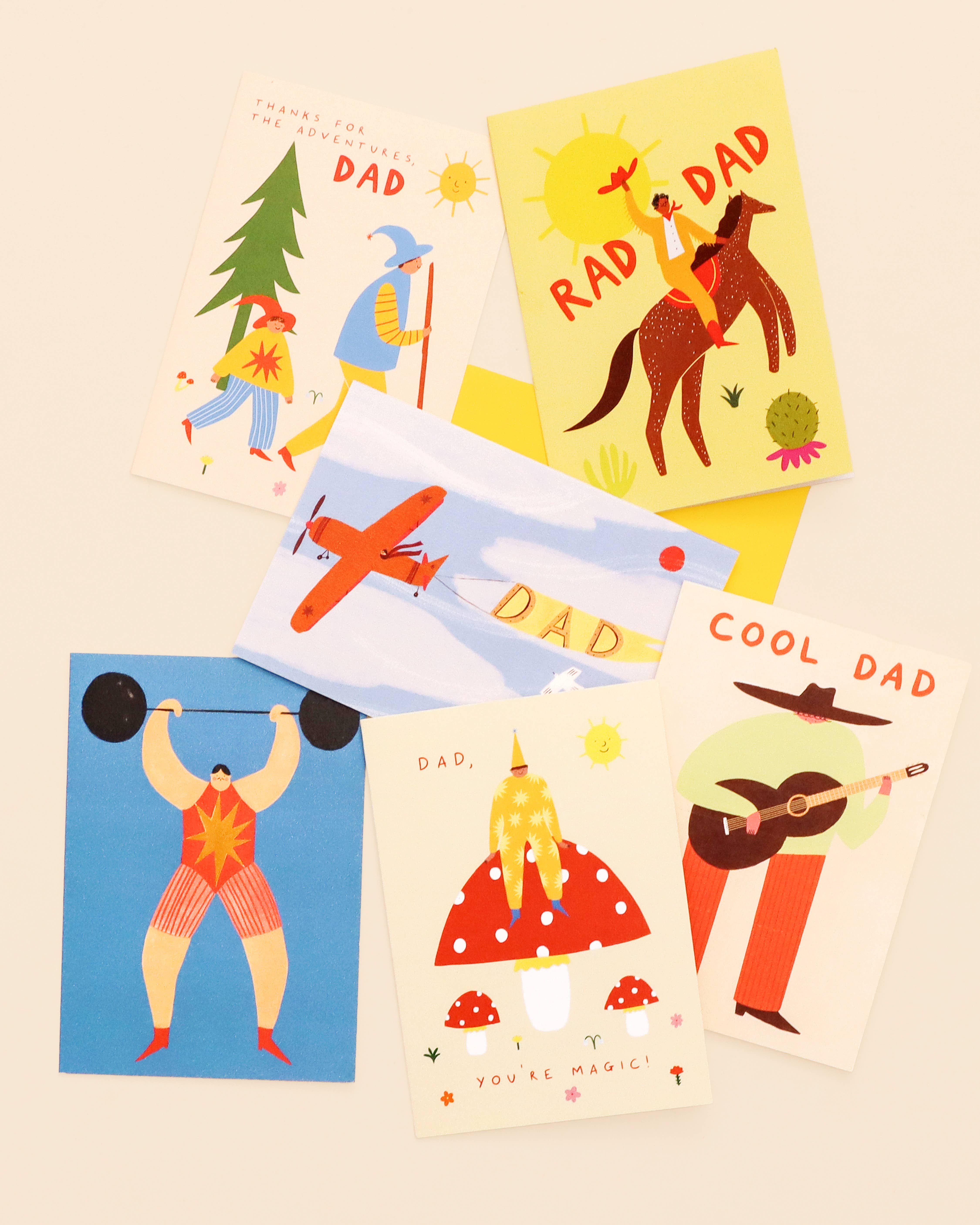 Little Black Cat Illustrated Goods - Venta al por mayor Tarjetas del Día del Padre - Tarjeta de Papá Genial | Tarjeta de Vaquero | Cumpleaños de Papá | Día del Padre5