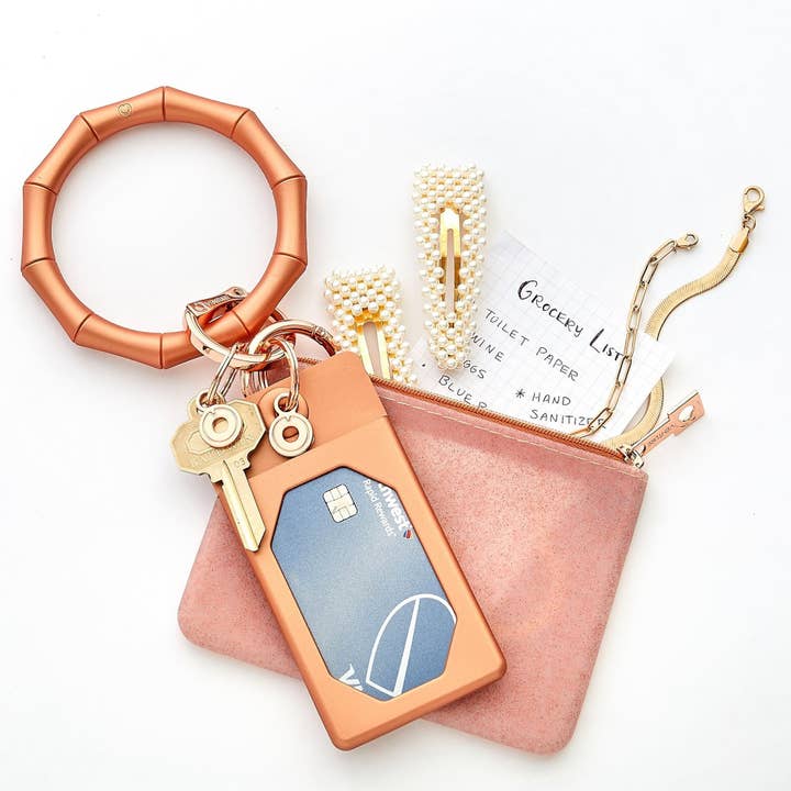 Oventure - Wholesale Keychain Bracelet - Silicone Big O® Key Ring - Rose Gold Bamboo4