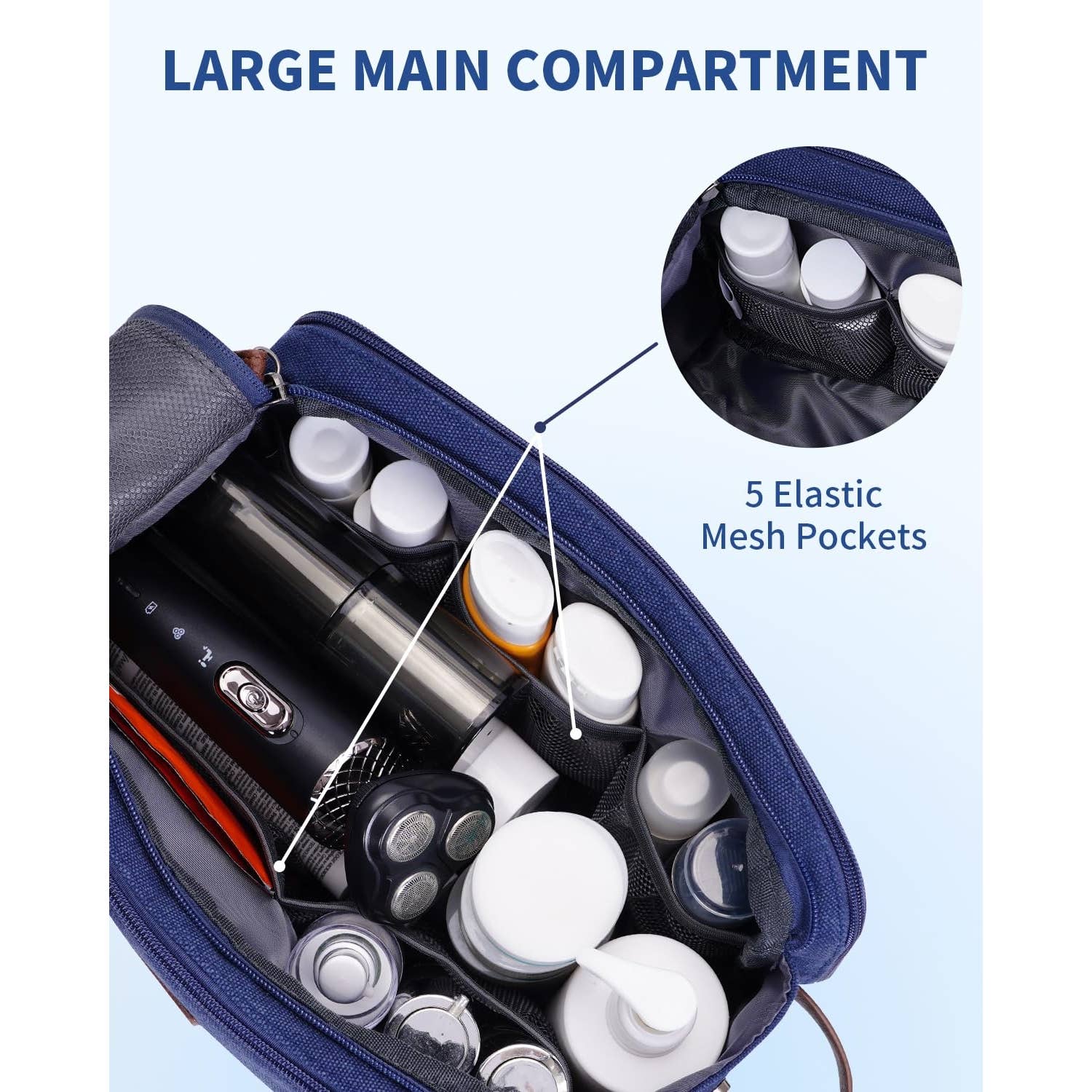 wandf – Engroshandel Toilettaske - Unisex – Canvas & læder Dopp Kit rejse vandafvisende barbertaske34